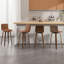 Tabouret de bar et de comptoir pivotant rembourré avec structure en bois massif et dossier en similicuir en forme de L-1696678494-1724114235
