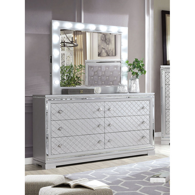 Commode double 6 tiroirs avec miroir Montera