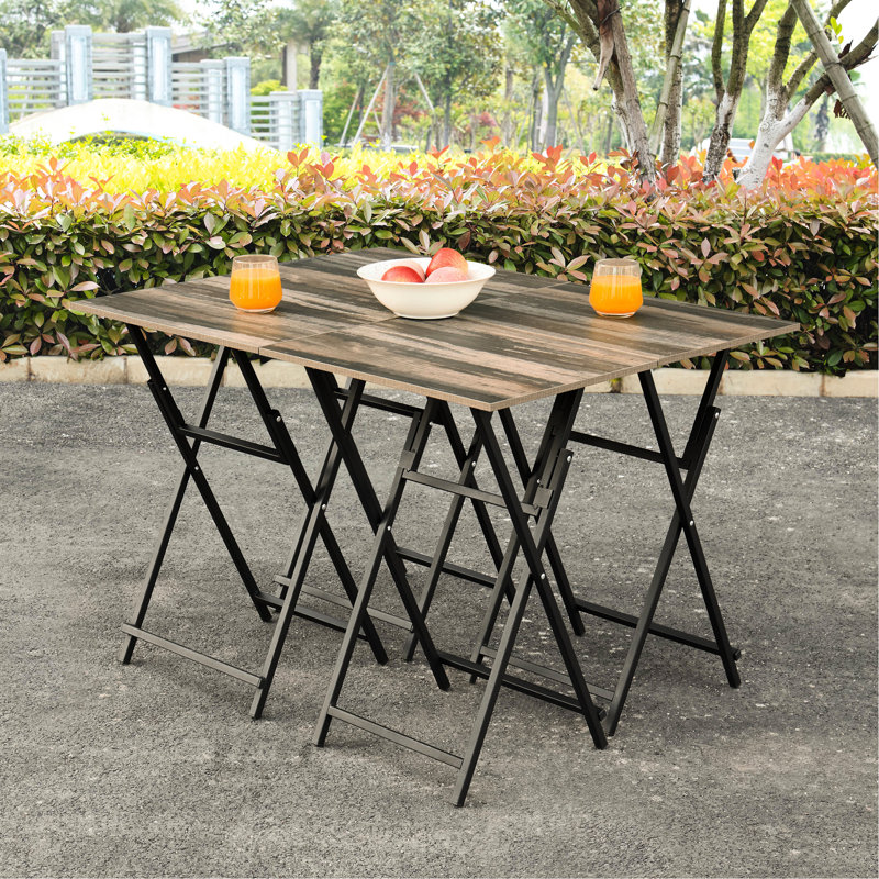 Aucun assemblage requis de plateaux de télévision pour manger, ensemble de 4 avec support, ensemble de tables-collations pliantes, tables de salle à manger pliantes pour petits espaces