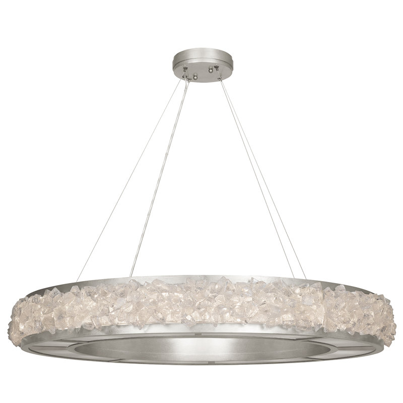 Arctic Halo 16 - Light Chandelier, Platinized Silver Leaf