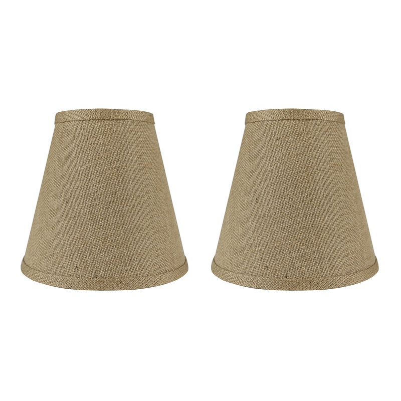 Abat-jour empire en soie 7 po H, 8.5" H x 9" W x 9" D, Toile de jute naturelle