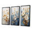 Ensemble de salon mural beige et bleu avec fleurs saisonnières-73702869-73702871