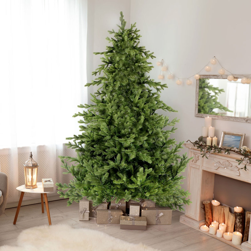 9-Foot Green Pine Artificial Christmas Tree with Hinged Branches
