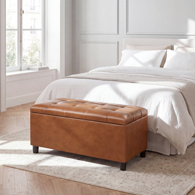 Banc de rangement avec repose-pieds 32 po