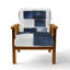 Chaise rembourrée abstraite moderne transitionnelle - Fauteuil Indigo Horizon I-1741496298