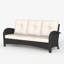 184.9cm Wide Metal Patio Sofa with Cushions-46357878-46357875