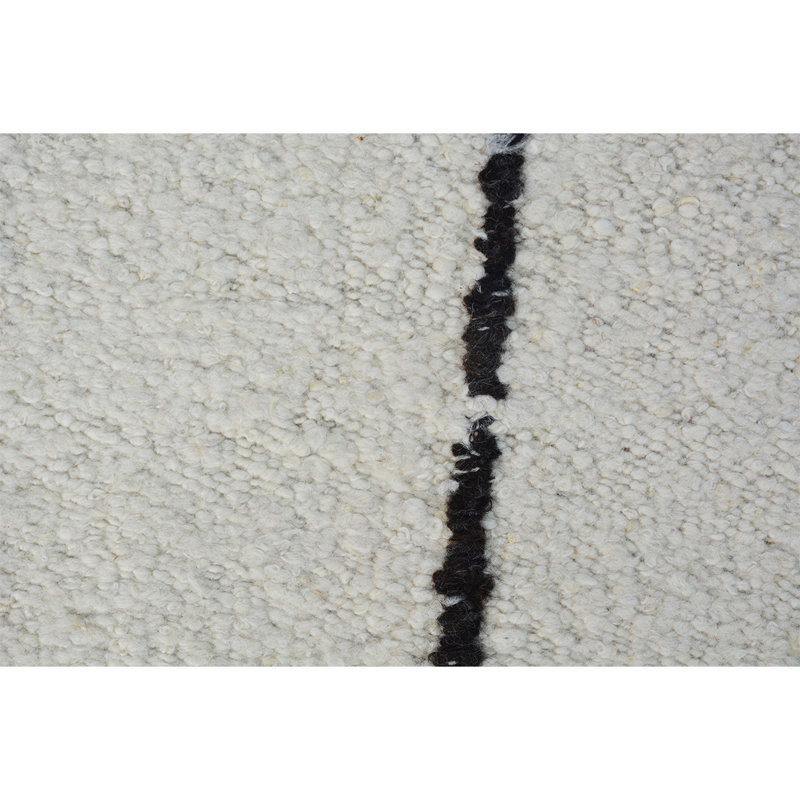 Wool Striped Area Rug in Ivory, Rectangle 10' x 14'