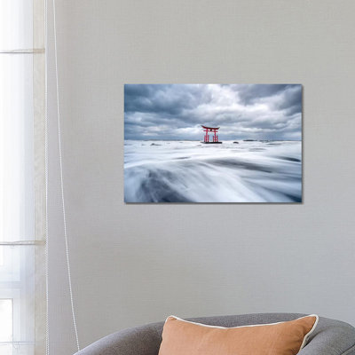 Red Torii Gate In The Sea by Jan Becke - Wrapped Canvas Gallery-Wrapped Canvas Giclée