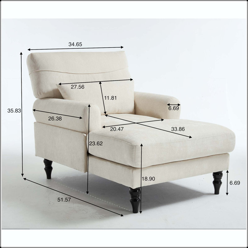 Chaise longue moderne avec structure en bois massif, Gris
