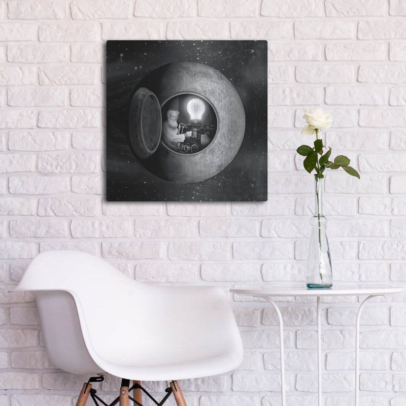  «Man In The Moon» par John Hovenstine, art mural en métal, 24 po x 24 po, H 24 po x l 24 po