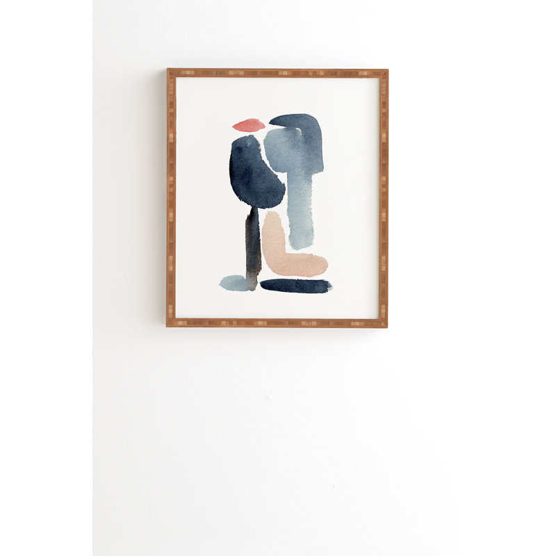Figurine minimale bleu marine - imprimé, H 20 po x l 20 po x P 2 po, Armature en bambou, Pas de tapis
