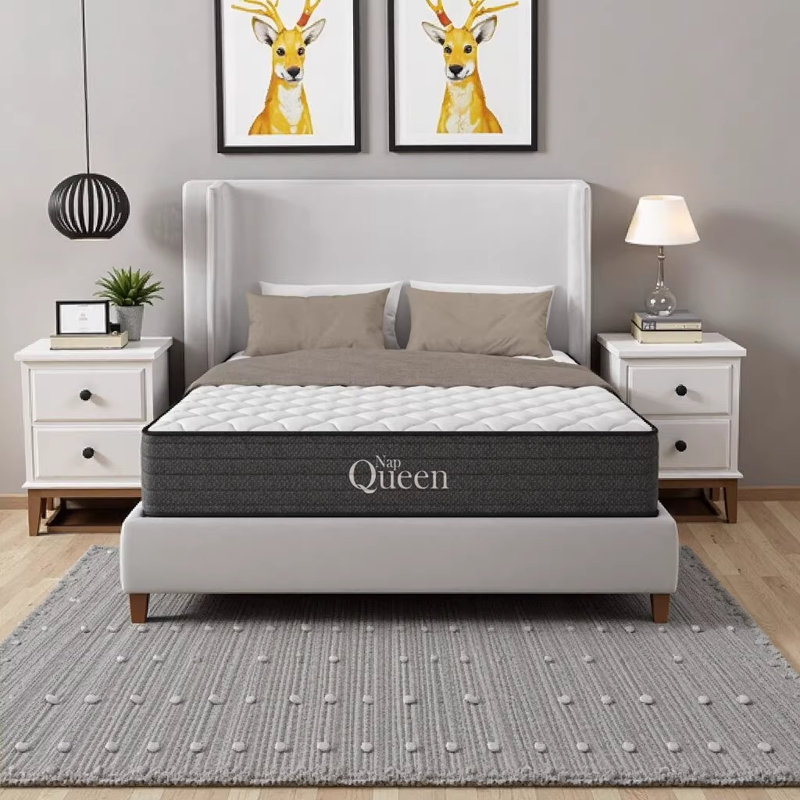 NapQueen Victoria 10 Inch Twin-XL Cooling Gel Hybrid Mattress, CertiPUR-US Certified, Made in USA, Extra-long Twin, 10"