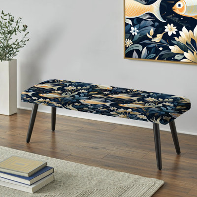 - Coastal Upholstered Black Bench