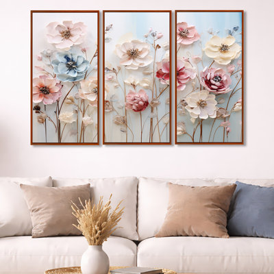 White And Pink Floral Wonderland - Floral Wall Art