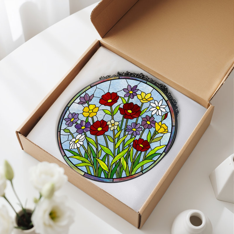Panneau de vitrail de jardin 12 "H 12", H 12 po x l 12 po
