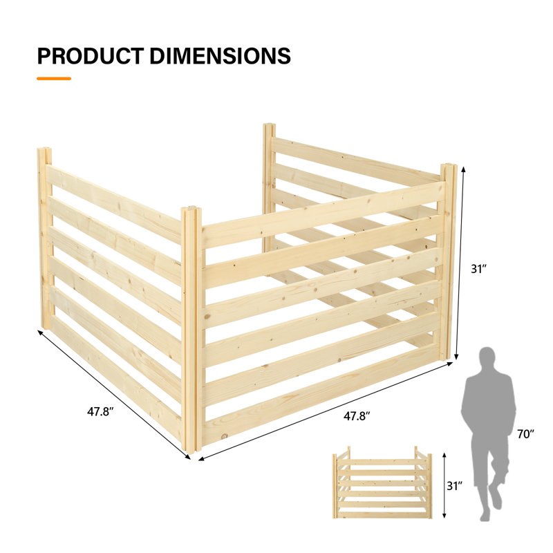 Écrans d'intimité pour clôture en bois d'extérieur, H 2,6 pi x l 4 pi x P 4 pi