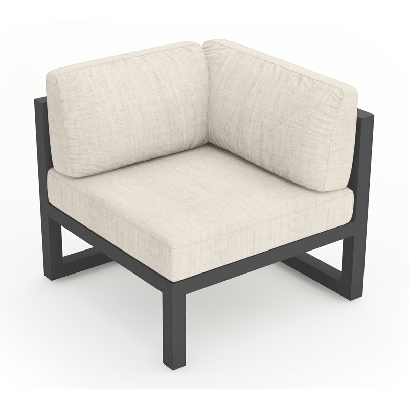 Avion Outdoor Corner Wedge Lounge Chair, Cast Silver Sunbrella®, Slate