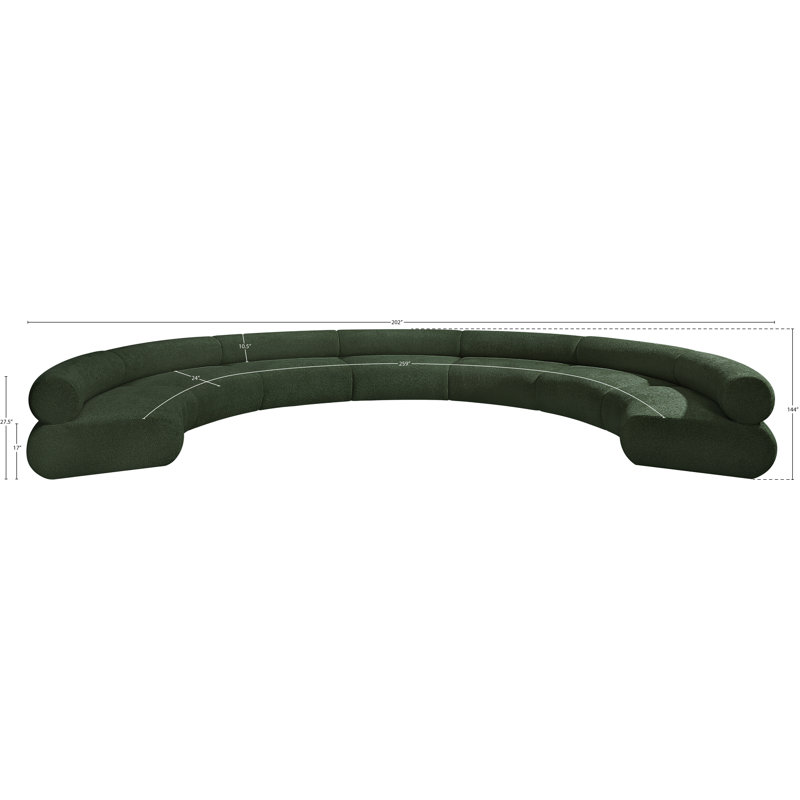 Canapé modulaire rembourré Bale, Tissu chenille vert