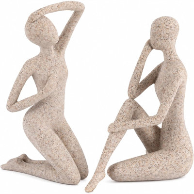 Resin Elegant Figure Sculptures, Set of 2