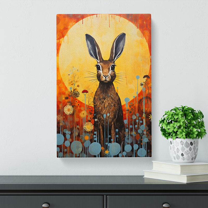 Hare Expressionism - Wrapped Canvas, 76cm H x 50cm W x 3cm D