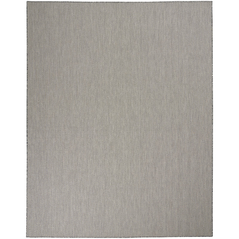 Tapis intérieur / extérieur ivoire / gris anthracite Leia, Rectangle 10 pi x 14 pi