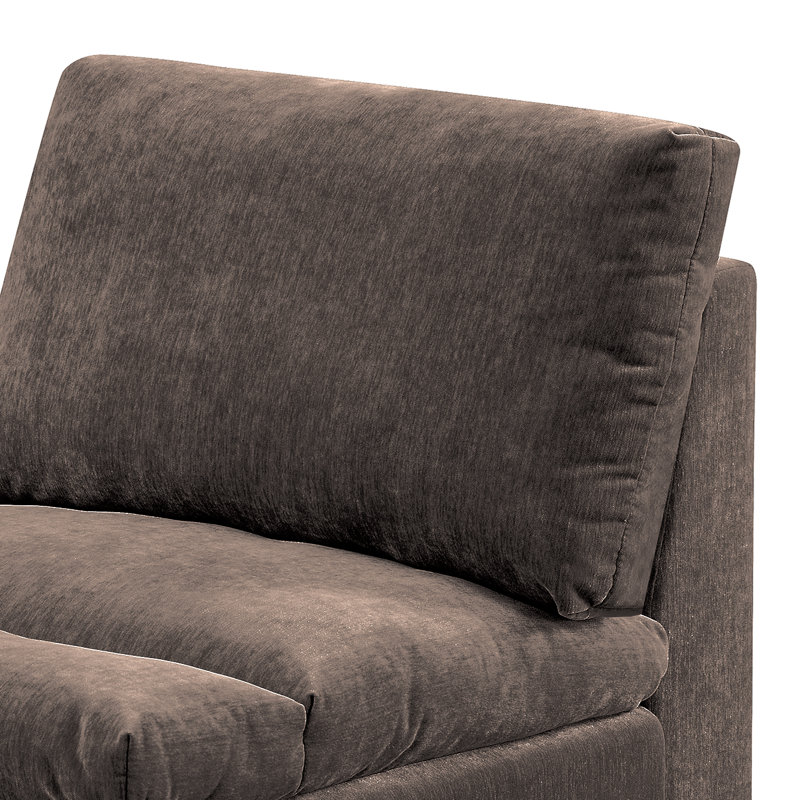 Chaise sans accoudoirs en tissu Bowens, Tissu brun