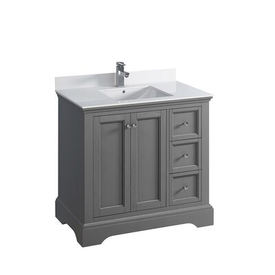 Red Barrel StudioÂ® Windsor 36"" Free-Standing Single Sink Bathroom Vanity Set -  Fresca, FCB2436GRV-CWH-U