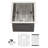 Undermount Kitchen Bar Sink 16 Gauge  Sink with Bottom Grid-131477556-131100609