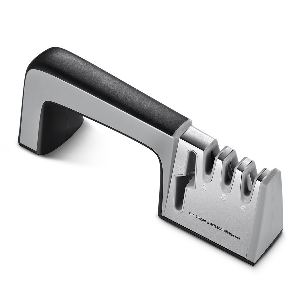 1pc Plastic Knife Sharpener, Color Block Knife And Scissor Sharpener Tool  For Kitchen