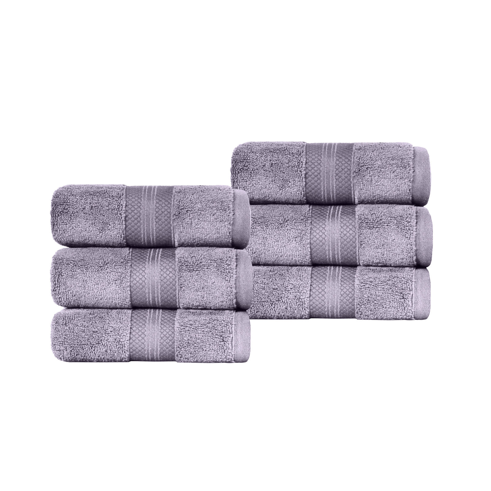 Finnian Ultra-Plush Heavyweight, 100% Turkish Towel Collection, Wisteria, Hand Towels - 6 Pack
