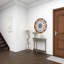 Console demi-lune en métal beige Polson 36 po x 15 po x 32 po