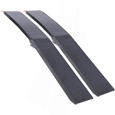 Truck Ramps, 80"X12" Portable Loading Ramps For Pickup Trucks 1500 LBS Capacity Aluminum Folding Ramps With Buckle For Atvs, Snowblower, Lawn Mowers, Utvs, Bike, 2PCS, Black Coating