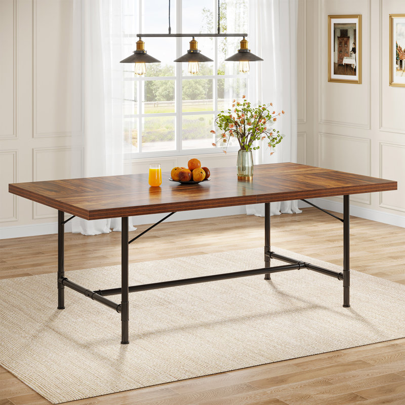 Bregmen Metal Base Dining Table, Brown