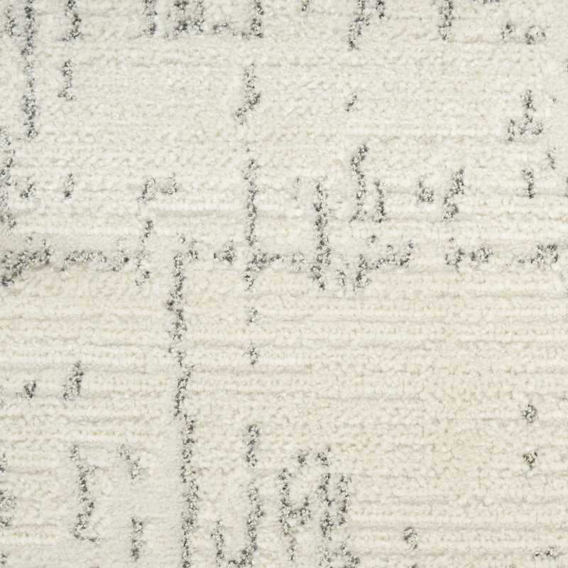 Power Loom Synthetic Fibers Abstract Area Rug in Ivory/Gray, Rectangle 3'11" x 5'11"