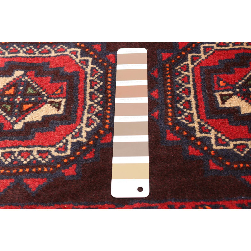 Tapis brun foncé en laine noué à la main de conception unique 3 pi 3 po x 5 pi 3 po New Age