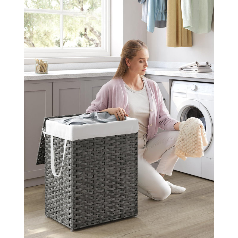 Panier à linge avec couvercle (gris tourterelle), Gris colombe