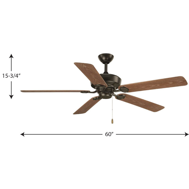 Lakehurst 60'' Ceiling Fan, Black with Antique Bronze Blades