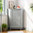 Contemporary Grey Bathroom Cabinet - Triangle Corner Adjustable Shelf For A Stylish Home Function