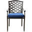 Fauteuil d'extérieur, coussins bleu marine, 2 chaises de patio en aluminium, 2 rembourrage en mousse confortable et style