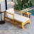 Acacia Wood Outdoor Lounge Set - Chair And Ottoman With Removable Cushions-1975197168