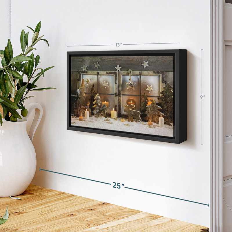 Fenêtre de Noël, reproduction sur toile, H 9 po x l 13 po