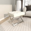 Tabouret en cuir Villatoro avec supports en acier inoxydable-624028193