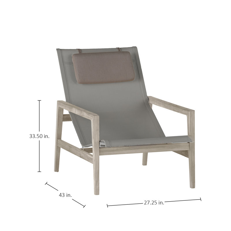 Coast Teak Patio Chair, Oyster Teak Frame/Gray Sling