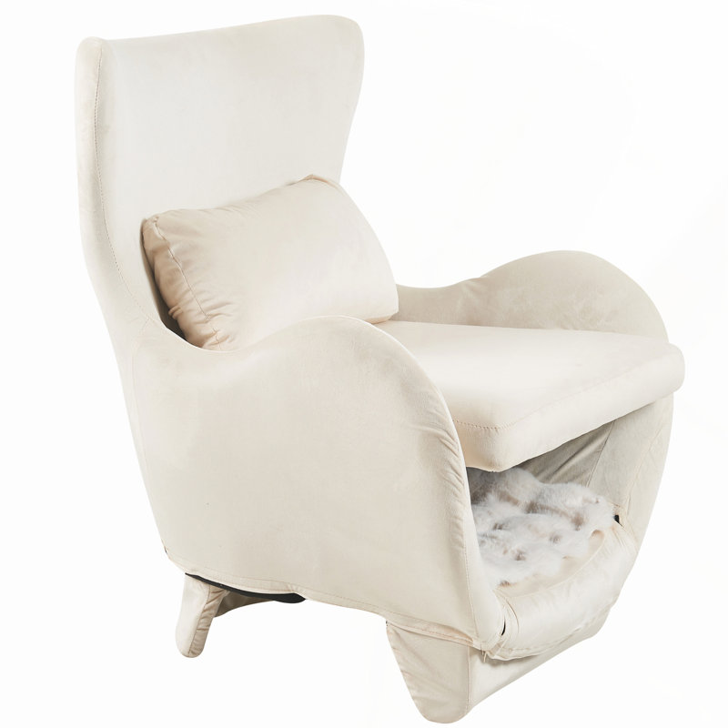 Swivel Lounge Chair, Cream White