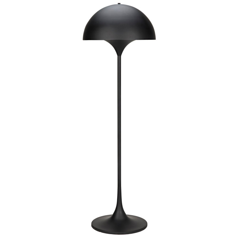 Cataracta 62'' Matte Black Traditional Floor Lamp with Outlet