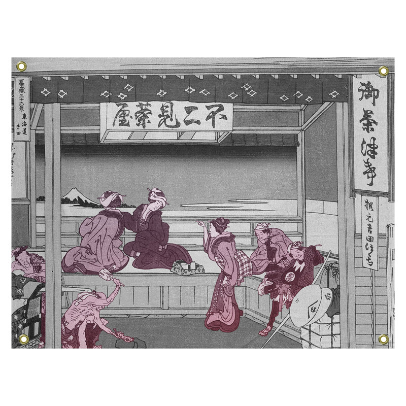 Tapisserie Yoshida at Tokaido, H 60,5 po x l 51,5 po, Rouge