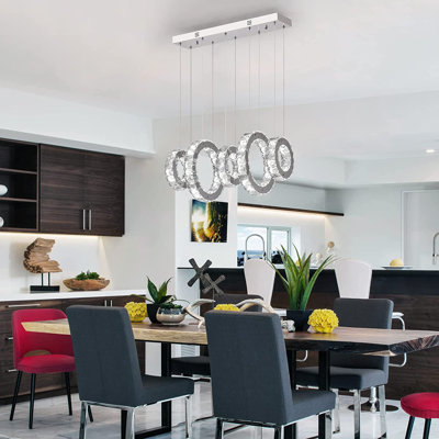 Luminaire suspendu pour îlot de cuisine 5 lumières DEL