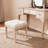 Small Padded Bench, Square Upholstered Rustic Ottoman Bench, Vanity Stools For Bedroom, 15.75" X 15.75" X 15.75" Beige
