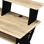 Bureau de musique en chêne naturel pour la production audio professionnelle - construction, plateau à clavier, support pour casque, grand espace de rangement, arrangement de cordon efficace, table d’enregistement 61