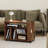 22.44" Vintage Dark Brown Walnut Mobile End Table
